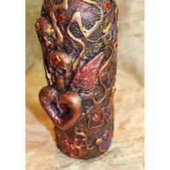 Dekoflasche SKULLS & HEART Upcycling Flasche Flaschenkunst Dekoration Collage Wohndeko Geldgeschenk Steampunk Gothic