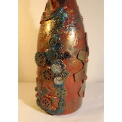 Dekoflasche STEAMPUNK DREAMS Upcycling Industrial-Style Vintagedeko Maritime Deko Geschenkidee für Steampunkfans