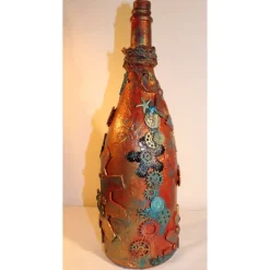 Dekoflasche STEAMPUNK DREAMS Upcycling Industrial-Style Vintagedeko Maritime Deko Geschenkidee für Steampunkfans