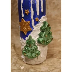 Dekoflasche WINTERLANDSCHAFT Upcycling bemalte Glasflasche Geschenk Winterdeko Wohndeko Weihnachtsdeko
