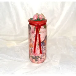 Dekoglas (Nr. 12) mit Banderole und Blumendeko