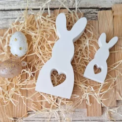 Dekohasen im 2er Set ~ Osterhasen zum dekorieren ~ Hase mit Herz ~ Ostern ~ Frühling