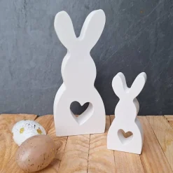 Dekohasen im 2er Set ~ Osterhasen zum dekorieren ~ Hase mit Herz ~ Ostern ~ Frühling