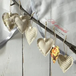 Dekoherz Herzanhänger Boho-Style beige braun DIY