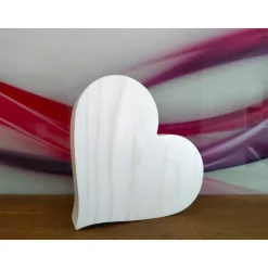 Dekoherz, weiß / Herz aus Holz / Holzherz