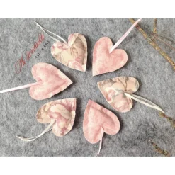 Dekoherzchen rose beige Geschenkanhänger Herzdeko