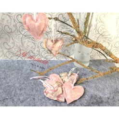 Dekoherzchen rose beige Geschenkanhänger Herzdeko