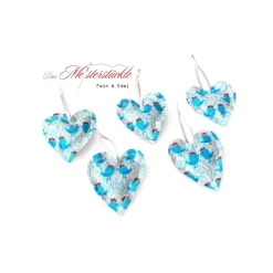 Dekoherzchen Set Geschenkanhänger Frühlingsdeko türkis