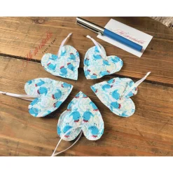 Dekoherzchen Set Geschenkanhänger Frühlingsdeko türkis