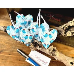 Dekoherzchen Set Geschenkanhänger Frühlingsdeko türkis