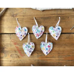 Dekoherzchen Set Herzanhänger Stoffherz