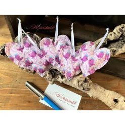 Dekoherzchen Set pink handgefertigt Herzdeko