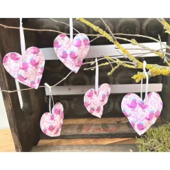 Dekoherzchen Set pink handgefertigt Herzdeko