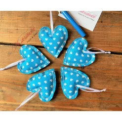 Dekoherzchen Set Streudeko türkis Herzanhänger