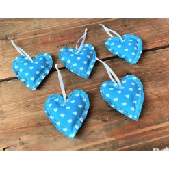 Dekoherzchen Set Streudeko türkis Herzanhänger