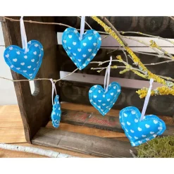 Dekoherzchen Set Streudeko türkis Herzanhänger