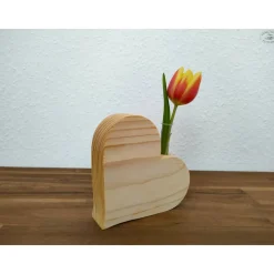 Dekoherz-Vase mit Reagenzglas aus Fichtenholz