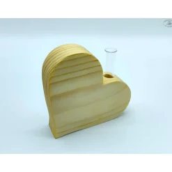 Dekoherz-Vase mit Reagenzglas aus Fichtenholz