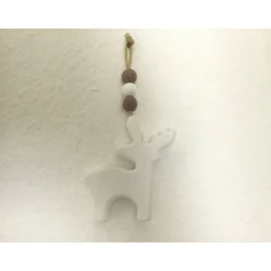Dekohänger Elch für Weihnachten aus Holz in weiß von Hobbyhaus