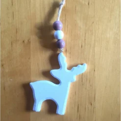 Dekohänger Elch für Weihnachten aus Holz in weiß von Hobbyhaus