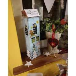 Deko-Holz-Weihnachtshaus, handbemalt