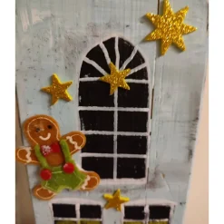 Deko-Holz-Weihnachtshaus, handbemalt