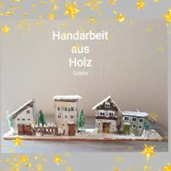 Deko-Holz-Winterdorf, handbemalt