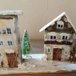 Deko-Holz-Winterdorf, handbemalt