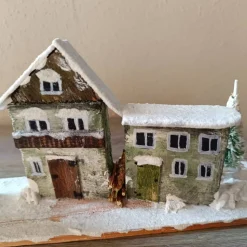 Deko-Holz-Winterdorf, handbemalt