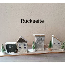 Deko-Holz-Winterdorf, handbemalt