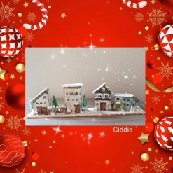 Deko-Holz-Winterdorf, handbemalt