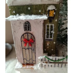 Deko-Holz-Winterhaus, handbemalt