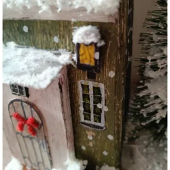 Deko-Holz-Winterhaus, handbemalt
