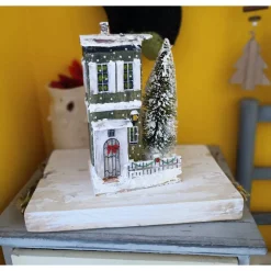 Deko-Holz-Winterhaus, handbemalt