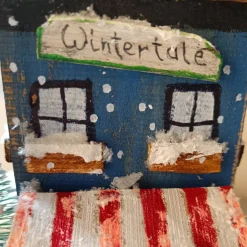 Deko-Holz-Winterhäuser, handbemalt