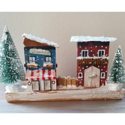 Deko-Holz-Winterhäuser, handbemalt