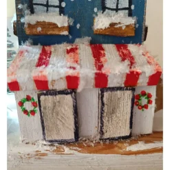 Deko-Holz-Winterhäuser, handbemalt