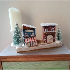 Deko-Holz-Winterhäuser, handbemalt