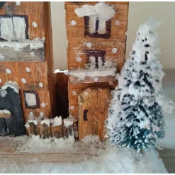 Deko-Holz-Winterhäuser, handbemalt