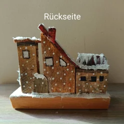 Deko-Holz-Winterhäuser, handbemalt