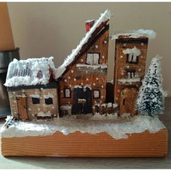 Deko-Holz-Winterhäuser, handbemalt