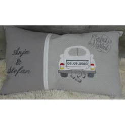 Dekokissen, Hochzeitkissen, Sofakissen, Namenskissen, Kuschelkissen, bestickt, personalisiert