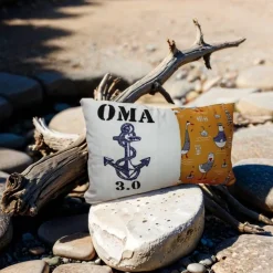 Dekokissen Oma Anker - Maritim - Geschenk - Oma & Opa - Kissen