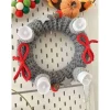 Dekokranz Wollkranz Adventskranz Tischschmuck TürKranz  gestrickt 25cm grau Sofortkauf