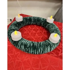 Dekokranz Wollkranz Adventskranz Tischschmuck TürKranz  gestrickt 25cm grau Sofortkauf