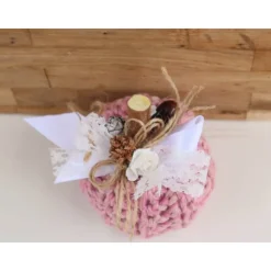 Dekokürbis gehäkelt Wohndekoration Herbstdeko Tischdeko rosa