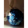 Dekokugel BLAUTÜRKIS abstrakte Acrylmalerei auf einer Styroporkugel Fensterdeko Hängedeko Weihnachtskugel Deko