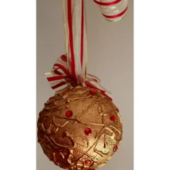 Dekokugel GOLDZAUBER abstrakte Acrylmalerei auf einer Styroporkugel Fensterdeko Hängedeko Weihnachtskugel Deko