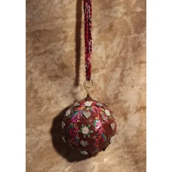 Dekokugel HERZEN & ROSEN Acrylmalerei Collage auf einer Kunststoffkugel Hängedeko Kugeldeko Wohndeko Muttertagsgeschenk