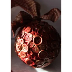 Dekokugel KNÖPFCHENZAUBER abstrakte Acrylmalerei auf einer Styroporkugel Hängedeko  Weihnachtskugel  Weihnachtsdeko